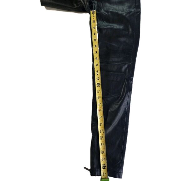Free People We The Free Faux Leather Pants Size 2 – Black Biker Moto Skinny - Picture 8 of 16